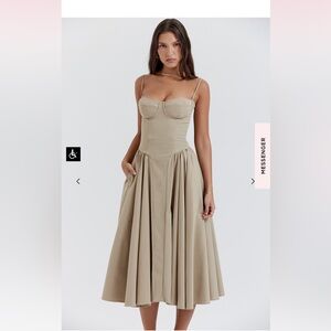 Elegant Tan Midi Dress